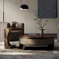Ensemble de table basse en bois classique Table basse ronde de luxe vintage Table basse de salon au design simple et moderne