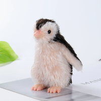 Pingouin réaliste en silicone avec poils implantés à la main, style Reborn, jouet de collection animal simulé