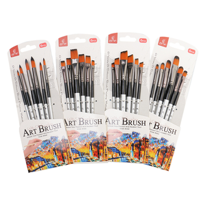 Ensemble de 6 pinceaux en nylon pour dessin, aquarelle et acrylique, double couleur, pour enfants, best-seller transfrontalier - Product Image 1