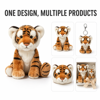 Peluche Tigre Personnalisée Directement de l'Usine à Partir de Vos Créations – Poupée en Peluche OEM/ODM pour Marques IP Originales