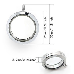 Venta al por mayor 25mm 30mm Aleación de Zinc cristal flotante medallón COLLAR COLGANTE joyería de las mujeres memoria viva medallón para encantos colgante regalo - Product Image 4