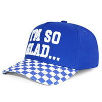 Gorra de Béisbol HBA54 con Diseño Personalizado, Bordado 3D de Alta Calidad, Estampado de Cuadros Azules, Visera Curva, Estilo Urbano y Deportivo