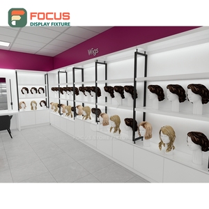 Custom Hair Extension Display Cabinet Glass Door Lockable Drawer Multi Tier Shelf Store Display Cabinet - Product Image 1