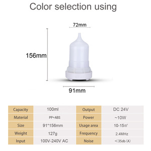 Difusor de Aromas, 100 ml, 5 V, USB, Atomizador Ultrasónico, Humidificador, Accesorio Electrónico para el Hogar, Columnar, Blanco y Negro - Product Image 4