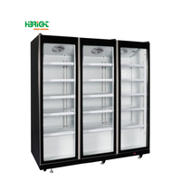 Vitrine Réfrigérée Commerciale Highbright, Monotempérature, pour Supermarché, avec Porte en Verre Basse Émissivité et Refroidissement par Air Intégré