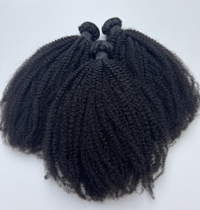 Extensions di <span class=keywords><strong>Capelli</strong></span> Umani <span class=keywords><strong>Afro</strong></span> Kinky Curly 11A Double Drawn 100% Vergini 4A 4B 4C di Qualità Premium - Product Image 2