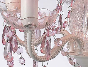 Abat-jour rose, décoration d'intérieur, lustre en cristal acrylique pour enfants, éclairage - Product Image 3