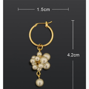 Di Temperamento europeo Ottone Plated18k Oro Naturale <span class=keywords><strong>Orecchini</strong></span> di <span class=keywords><strong>Perle</strong></span> Per Le Ragazze - Product Image 4