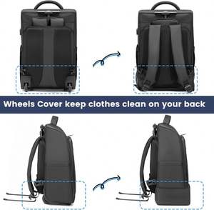 Mochila con Ruedas de Muestra Gratuita, Mochila de Viaje con Compartimento para Portátil, Mochila Impermeable con Ruedas para Negocios - Product Image 6