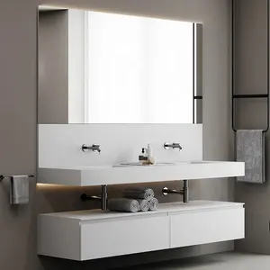 American Style Wholesale Modern White Wood Bathroom Furniture Bathroom Vanities for Sale