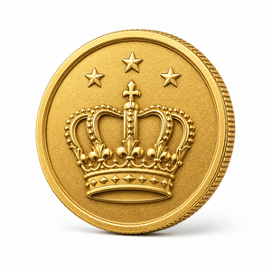 Médaille Couronne Personnalisée en Alliage de Zinc Plaqué Or 3D, Pièce de Défi Royale Roi Reine, Étoiles, Médailles Commémoratives en Métal, Souvenir - Product Image 1