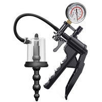 Deux-en-un mâle style pistolet fil P-point vide pompe à bouchon anal pour aspiration simultanée massage anal hommes masturbation jouet