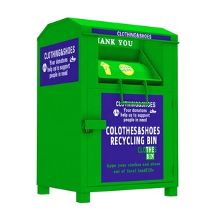 Outdoor Street steel clothes shoes donation recycle bin metal donation box clothing recycling