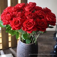 WAWA Kunstseiden-Rose Künstliche Blume Einzeln für Zuhause Hochzeit Valentinstag Weihnachten Umweltfreundlich Festliche Feier