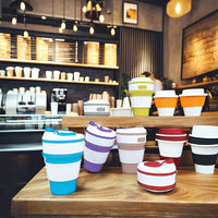 Tasse à café en silicone pliable de vente chaude avec couvercle et paille