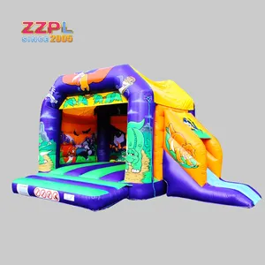 Promotion Bounce House With Dual Blower Purple Dragon Inflatable Jumping Castle Rainbow Module Jumper