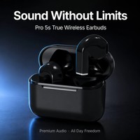 Audífonos Inalámbricos TWS Compactos de Bolsillo, 30 Horas de Reproducción, Carga Rápida USB-C, Semi-intraaurales