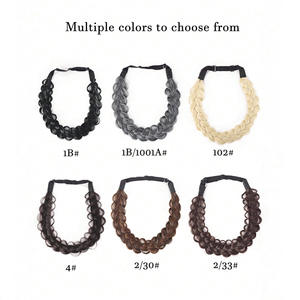 Serre-tête tressé avec perruque intégrée pour mariage, accessoire capillaire en fibre haute température, postiche élégant pour femme 23023341B1B1001A102 - Product Image 4