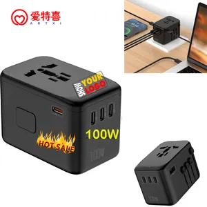 2024 New Products GaN100W Universal phone Travel Adapter US UK EU AU Plug Socket Travel charger power adapter Wall fast charger