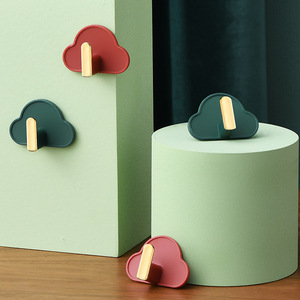 Creative Cloud Shape Adhesive <b>Hooks</b> 4 Pack Self Adhesive Removable <b>Wall</b> Mounted For Bathroom Kitchen Door <b>Key</b> Towel Organizer - Product Image 3