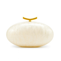 Sac à bandoulière et pochette pour femme, nouveau style 2026, en acrylique et coton, forme coquille irrégulière, avec fermoir magnétique, pour mariage et soirée