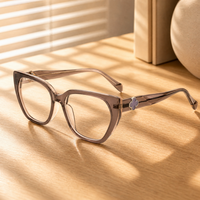 Lunettes optiques pour femmes en acétate haut de gamme OEM/ODM avec ornement, montures anti-lumière bleue pour usage quotidien, personnalisation