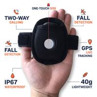 Eview Alerta de Caídas para Personas Mayores, Rastreador GPS con Botón de Pánico SOS, Dispositivo de Seguridad para Personas Mayores, Pulsera de Posicionamiento en Tiempo Real Antipérdida