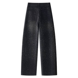 Pantalones vaqueros negros con tachuelas de <span class=keywords><strong>Astrophytum</strong></span> y corte curvo para mujer, nueva colección primavera 2026, estilo urbano vintage de tiro medio y efecto adelgazante. - Product Image 2