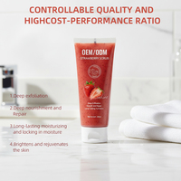 OEM/ODM Klantspecifieke Biologische Aardbeien Scrub met Hyaluronzuur, Vitamine C, Ceramide, Chemische Dieptereiniging, Exfoliatie en Whitening