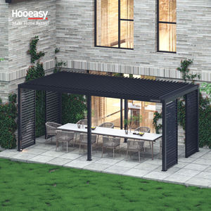 Hooeasy calidad superior al aire libre Manual persiana techo puerta corredera aluminio moderno bioclimático <span class=keywords><strong>invierno</strong></span> pérgola a prueba de nieve - Product Image 5