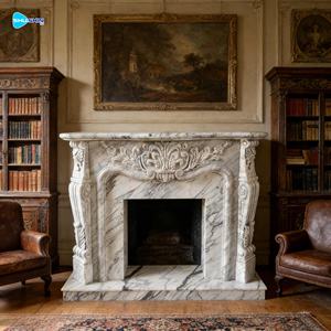 क्लासिक प्राचीन चीनी फ्रीस्टैंडिंग संगमरमर पत्थर आर्चाड फायरप्लेस मैंटल्स आसपास फ्रेम मैंटल्स - Product Image 3