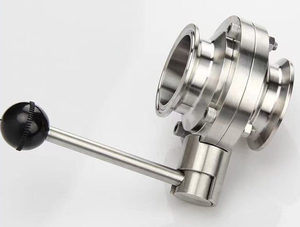 Cấp thực phẩm Van vệ sinh Van bướm thép không gỉ 304L 316L tri-kẹp DN50 Hướng dẫn sử dụng nhanh chóng lắp ráp Van bướm - Product Image 4