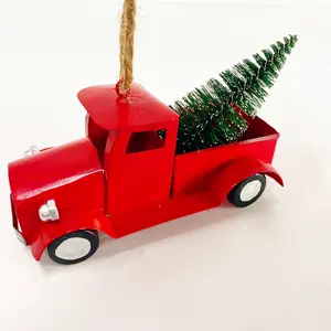 Weihnachts dekoration liefert Metall Vintage Red Truck Weihnachts baum Ornament