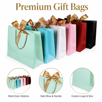 Sac cadeau en papier de luxe recyclable avec impression UV bleu foncé sur mesure, avec poignée en ruban, emballage de shopping de haute qualité
