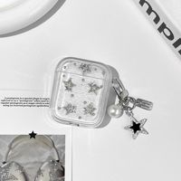 Nouvelle coque de protection souple en TPU pour AirPods Pro 1 2 3 4 avec pendentif pentagramme scintillant de même style