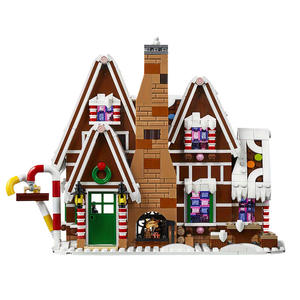 Juego de bloques de construcción de casa de pan de jengibre de Papá Noel transfronterizo de juguete de plástico DIY a escala 1:36 para la temporada de vacaciones de los niños - Product Image 1