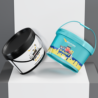Seau en plastique ovale personnalisé de 20 L (5 gallons) de qualité alimentaire en PP, durable, étanche, avec couvercle et poignée, pour la peinture