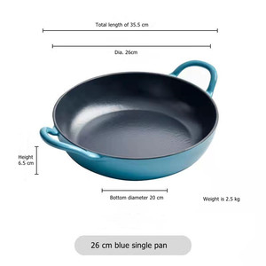 Brûleur à gaz multifonctionnel <span class=keywords><strong>en</strong></span> <span class=keywords><strong>fonte</strong></span> émaillée rouge bleu rond Woks <span class=keywords><strong>en</strong></span> <span class=keywords><strong>fonte</strong></span> à deux oreilles au <span class=keywords><strong>meilleur</strong></span> prix - Product Image 4