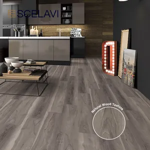 Cool Grey Hybrid 4Mm Click Lock Plastic Floor Back Vinyl Tiles Lvt Flooring Luxury Vinyl Plank