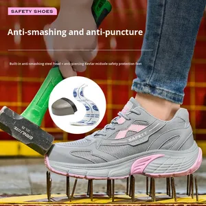 Calzado <span class=keywords><strong>de</strong></span> Seguridad con Puntera <span class=keywords><strong>de</strong></span> Acero para Protección Laboral, Talla Pequeña para <span class=keywords><strong>Mujer</strong></span>, Estilo Anti-aplastamiento y Anti-pinchazos, Ligero - Product Image 5