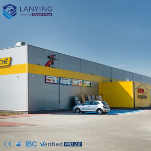 Edificio Moderno de Estructura de Acero Ligero, Almacén Prefabricado Comercial, Uso en Oficinas, Centro Comercial, <span class=keywords><strong>Supermercado</strong></span>, Tienda, Resistente a Terremotos - Product Image 1