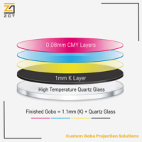 Gobo en verre thermiquement stable pour projecteur à tête mobile, disque à motifs couleur haute résolution pour éclairage de scène de concert, de théâtre et de DJ