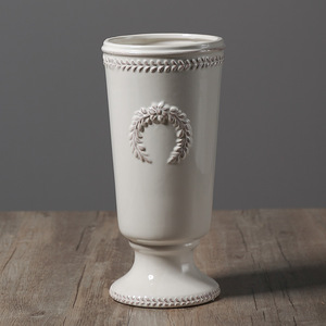 Vase en céramique émaillée de style classique européen, vase décoratif de style rétro, vase à fleurs pour la maison, le bureau ou un mariage - Product Image 2