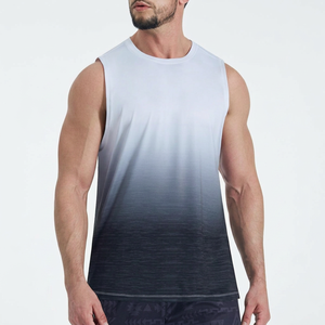 Nueva Camiseta sin Mangas para Hombre, Color Degradado, Cuello Redondo, Tejida, de Secado Rápido, Deportiva, para Gimnasio - Product Image 1