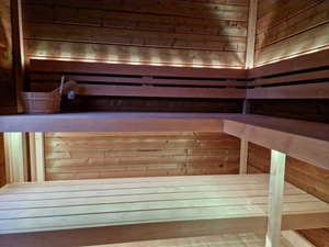 Sauna extérieur en bois massif de style moderne de 2025 avec poêle à sauna et fenêtres de tableau arrière - Product Image 5