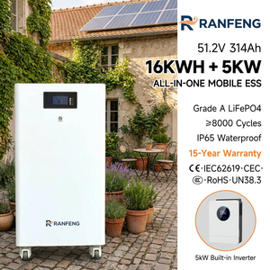 1 10000+ <b>Cycles</b> 51.2V 300Ah 15kWh Battery 5kW MPPT Solar All in One Wall Mounted Home OEM - Product Image 3