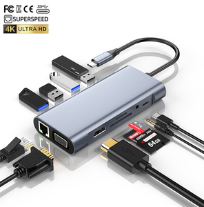 Precio de Mayoreo Hub USB-C 11 en <span class=keywords><strong>1</strong></span> con Carga Rápida, HDMI 4K, VGA, USB 3.0 x4, RJ45 100M, SD, TF, Audio 3.5mm - Product Image 2