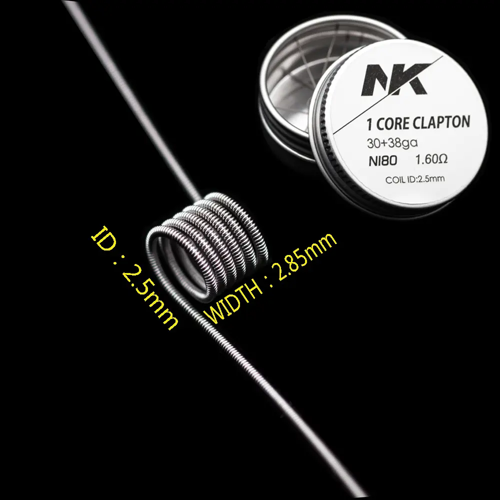 NK high quality prebuilt coil Ni80 clapton coil 30+38ga MTL premade coil 1.6ohm for wick wire RDA RTA