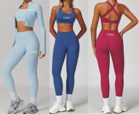 Ensemble Sport Luxe pour Entraînement d'Été – Legging Taille Haute, Veste et Soutien-Gorge – Tenue Active 3 Pièces pour Danse, Jogging, Équitation, Fitness et Yoga