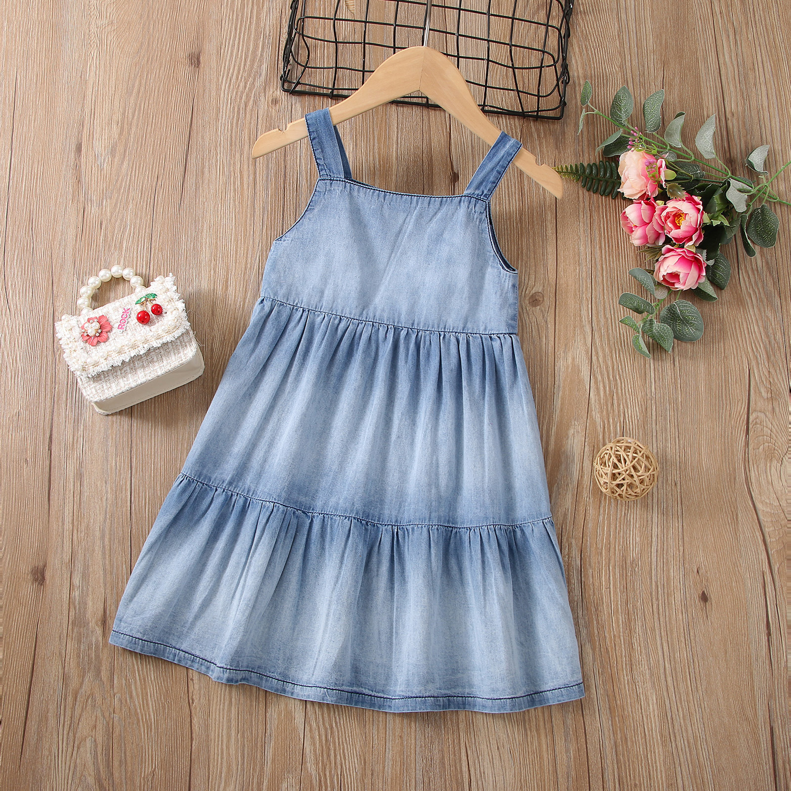Girls' Korean-style Summer Pinafore Dress with Straps Sleeveless Skirt with  Buttons| Alibaba.com